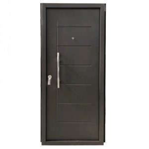 Puerta exterior doble chapa barral negra/blanca