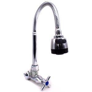 S17 - Grifo metálico p/pared c/pico flexible