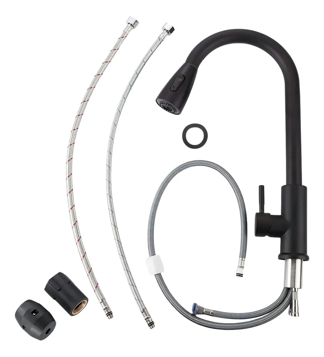 Monocomando Griferia Pico Extensible - Negro - Imagen 2